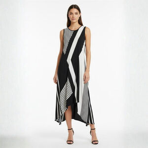 Cartise Black & White Asymmetrical Dress - Size 14